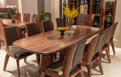 Tổng hợp những mẫu bàn ăn gỗ óc chó cao cấp và hiện đại tại Việt Á Đông